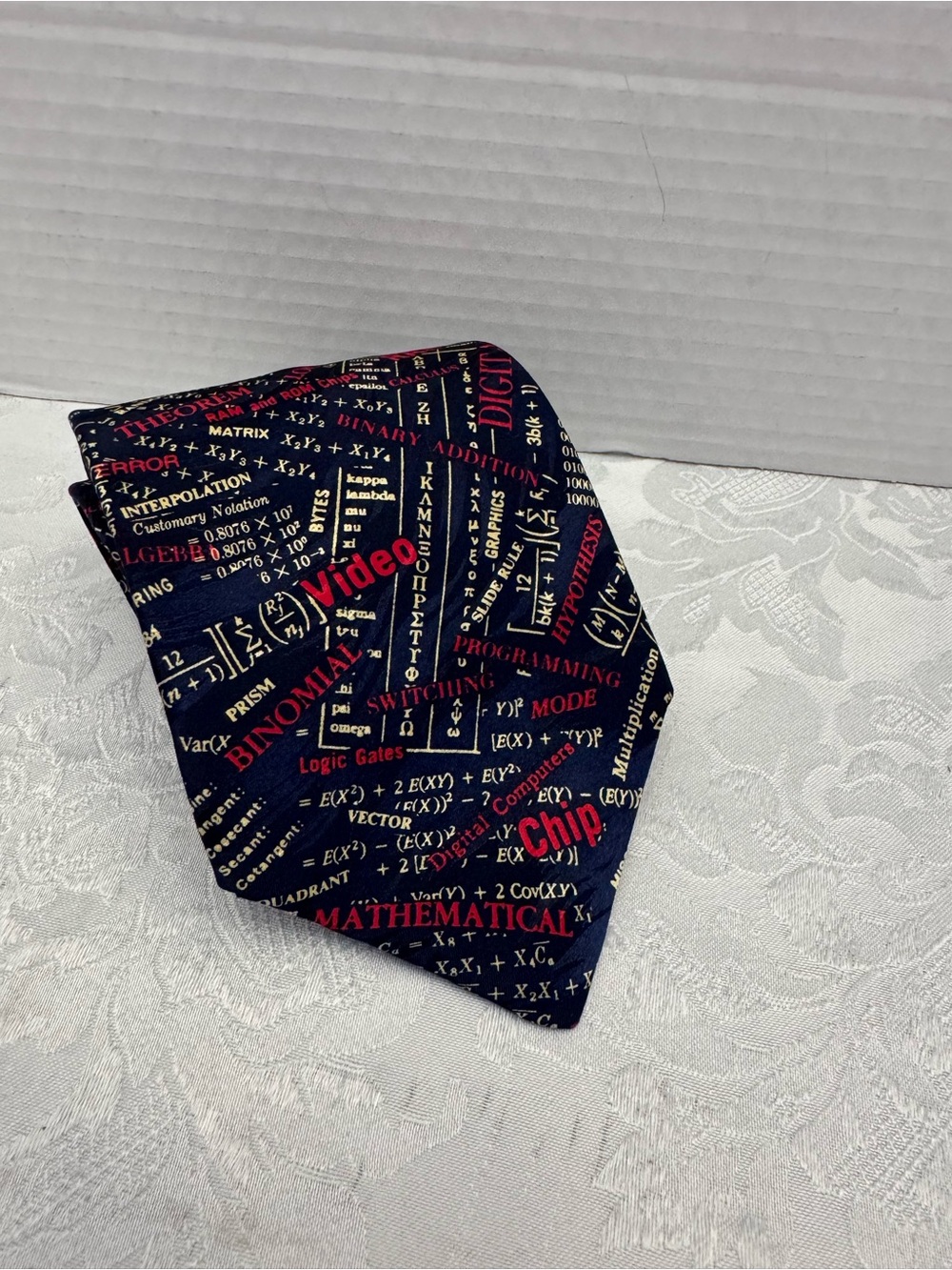 Museum Artifacts Silk Tie Math Computer Science Matrix ROM Chip Geek Nerd Dad